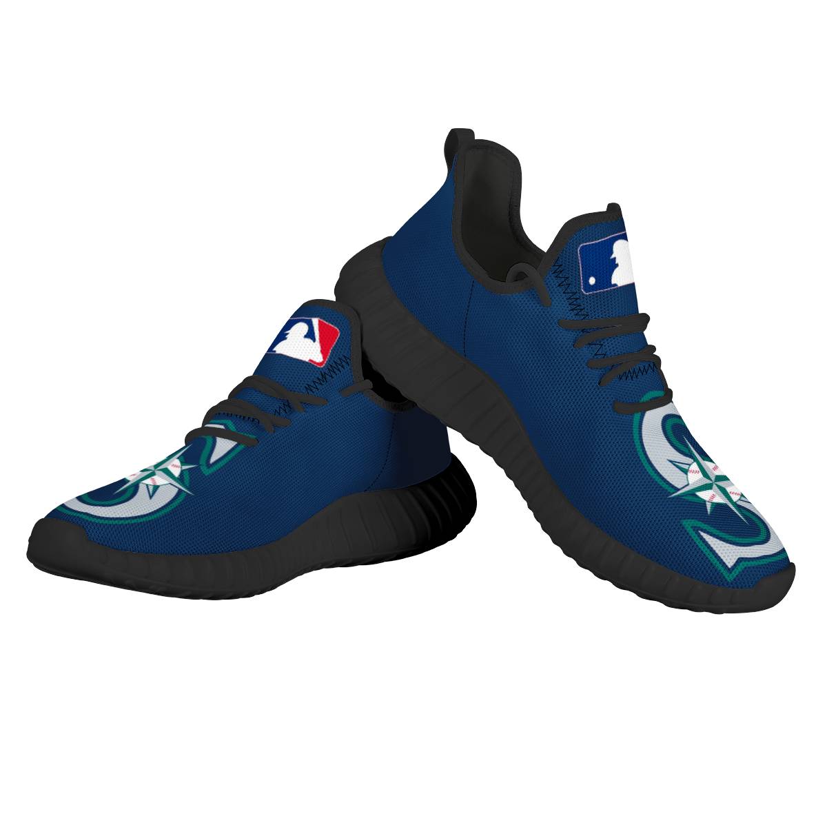 Women's Seattle Mariners Mesh Knit Sneakers/Shoes 002